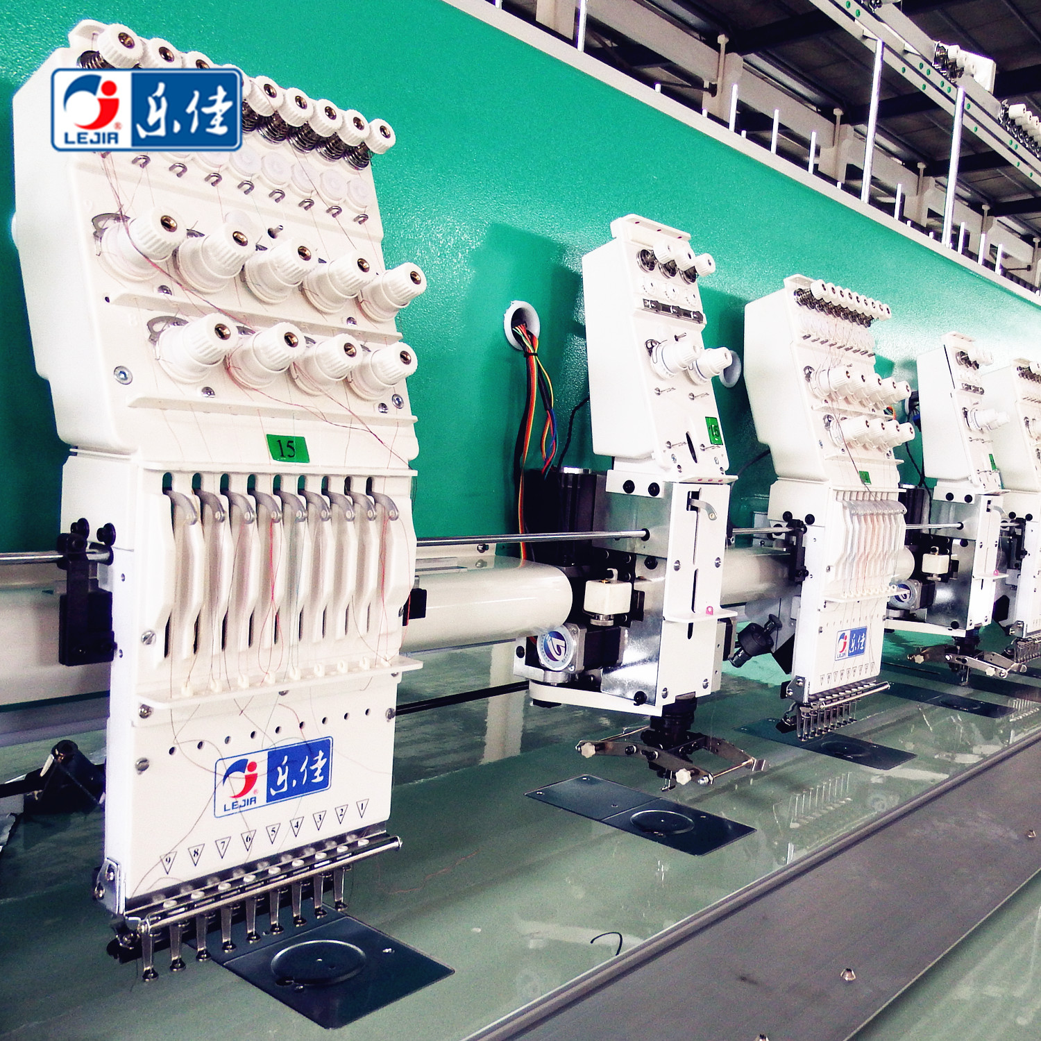 LEJIA 9 Needles 8 Heads High Speed Embroidery Machine, Coiling/Taping Mixed Embroidery Machine With Cheap Price